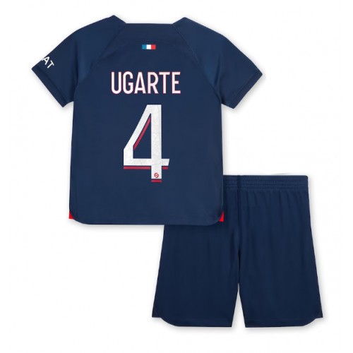 Maillot de foot Paris Saint-Germain Manuel Ugarte #4 Domicile enfant 2023-24 Manches Courte (+ pantalon court)